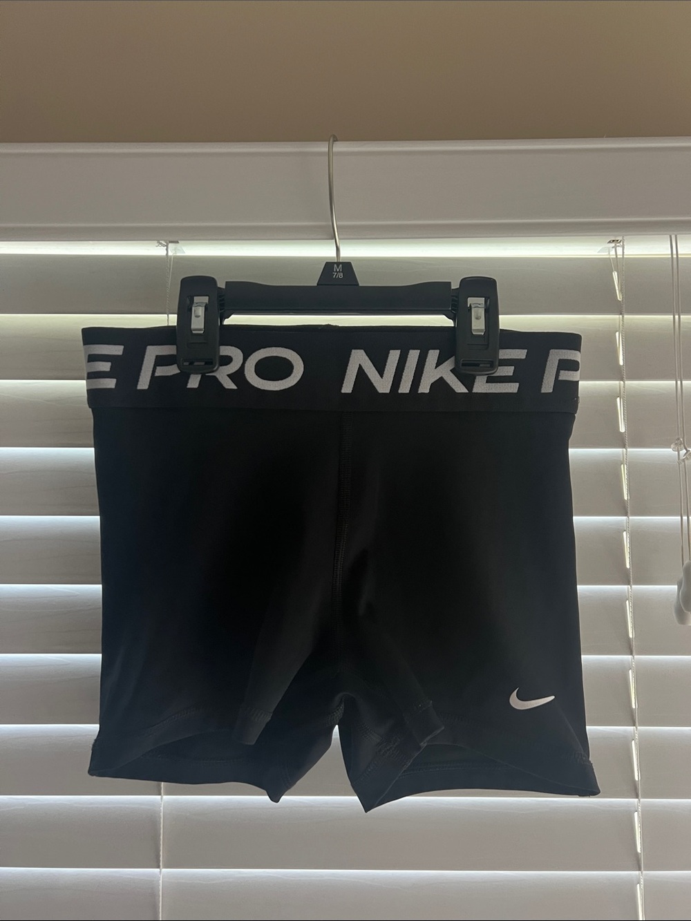 Nike Black Womens' Nike Pro Shorts with White Swoosh Size S